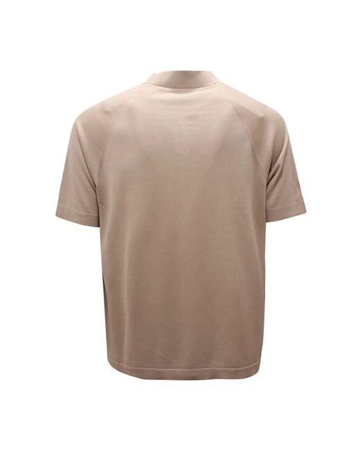 Paolo Pecora Seidenmischung Kurzarm Pullover in Natural für Herren