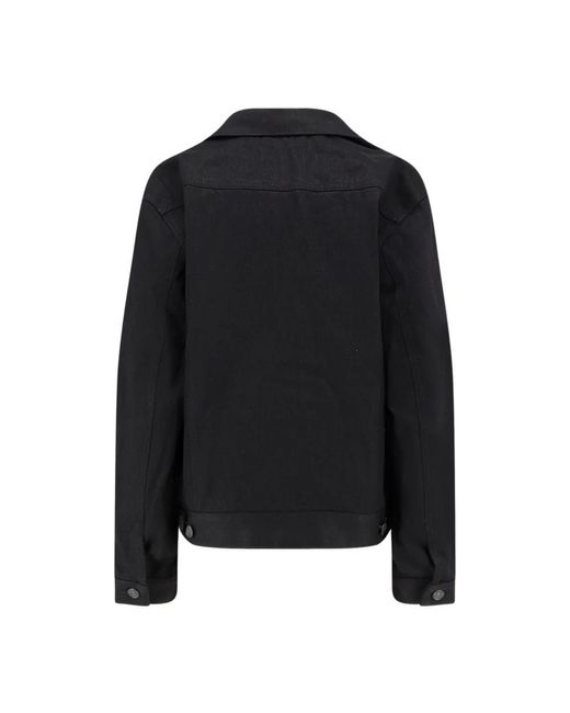 Balenciaga Jassen ,Zwart ,Katoen Zwarte Jassen Met Metalen Knoopsluiting in het Black