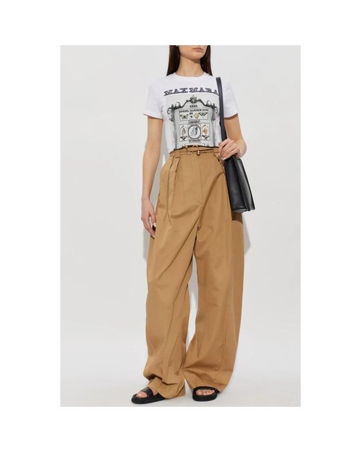 Sportmax Natural Wide Trousers