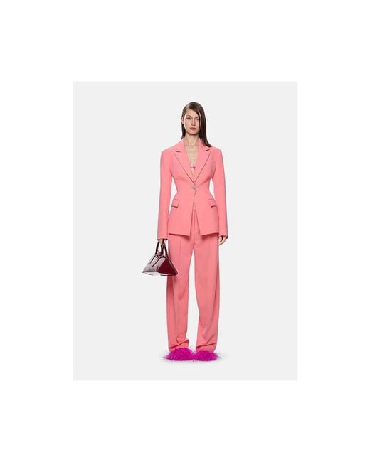 The Attico Pink Straight Trousers