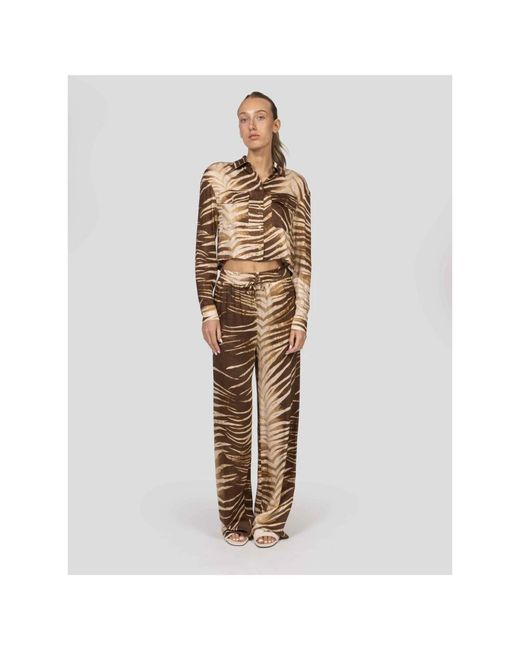 Just Cavalli Camicia Crop 751 in het Metallic