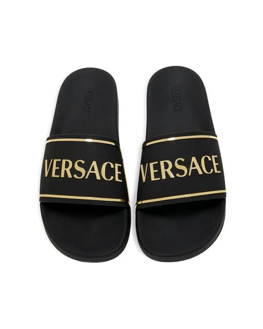 Versace Black Sliders for men