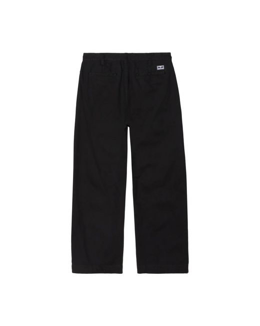 Obey Straight Trousers in het Black voor heren