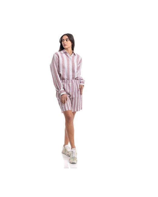 Bermuda rigato di Xacus in Pink