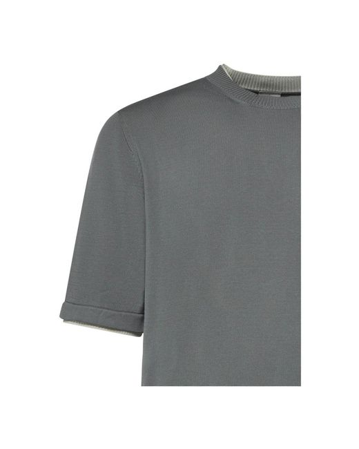 Eleventy Gray Round-Neck Knitwear for men