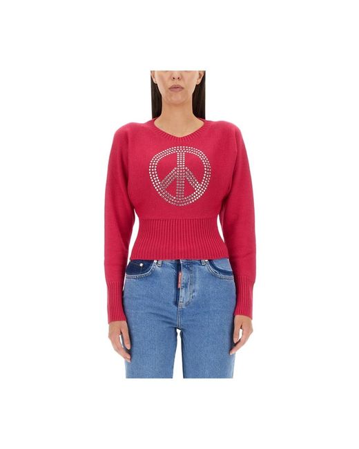 Moschino Red Round-Neck Knitwear