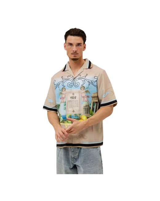Off The Pitch Blue Short Sleeve Shirts for men