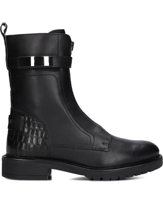 Notre-v Black Schwarze Leder Stiefeletten