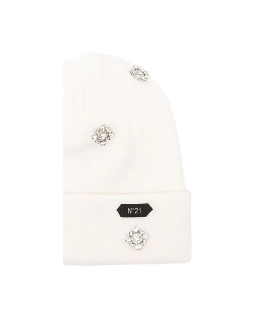 N°21 Accessoires ,Wit ,Gezellig Gebreide Muts in het White