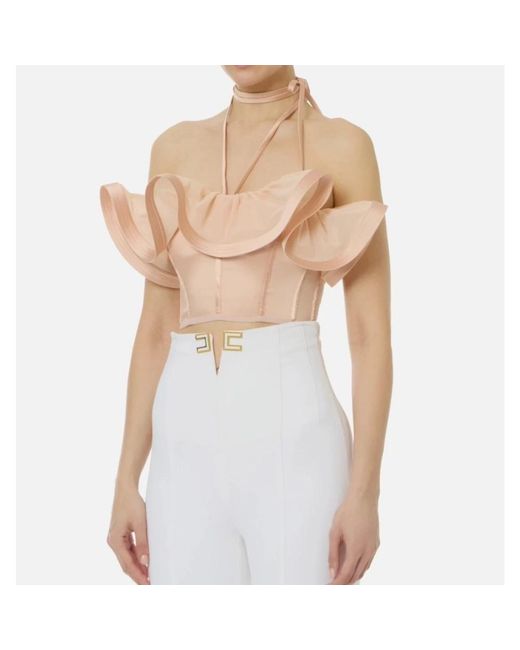 Elisabetta Franchi Natural Sleeveless Tops