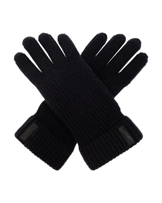 Gloves di Giorgio Armani in Black da Uomo