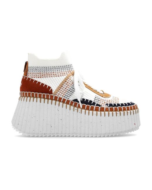 Chloé White 'nama' keilabsatz-sneakers