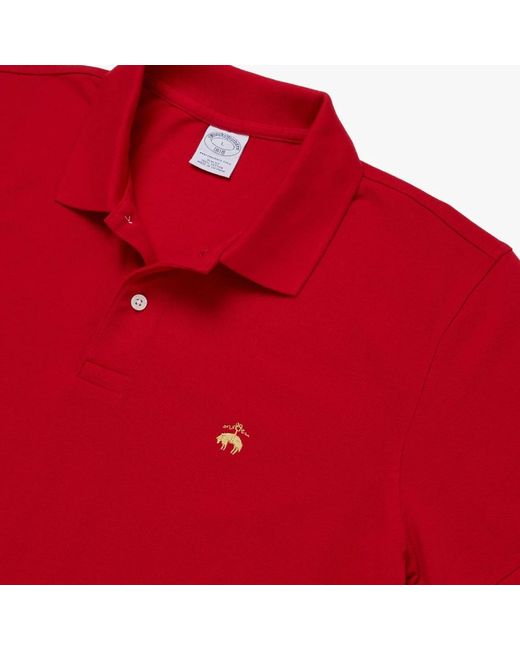 Brooks Brothers Slim-Fit-Kurzärmel-Pik-Polo-Hemd in Red für Herren