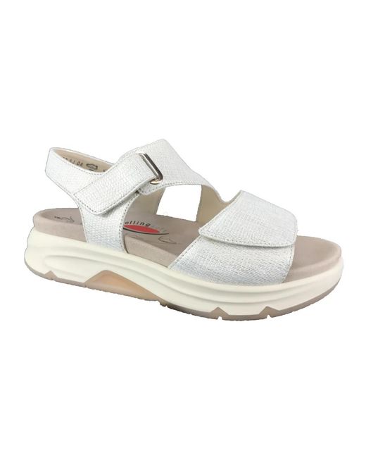 Gabor Schoenen ,Wit ,Leer Platte Sandalen Stijl 66885 in het White