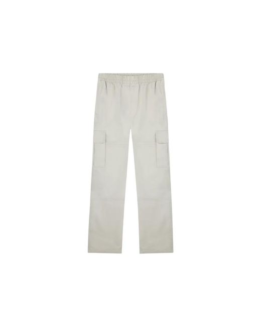 Represent White Straight Trousers for men