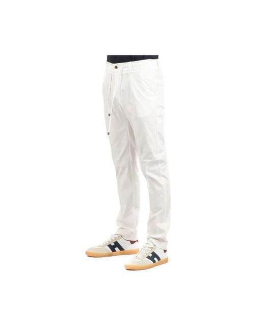 BERWICK  1707 Slim-Fit Trousers in het White voor heren
