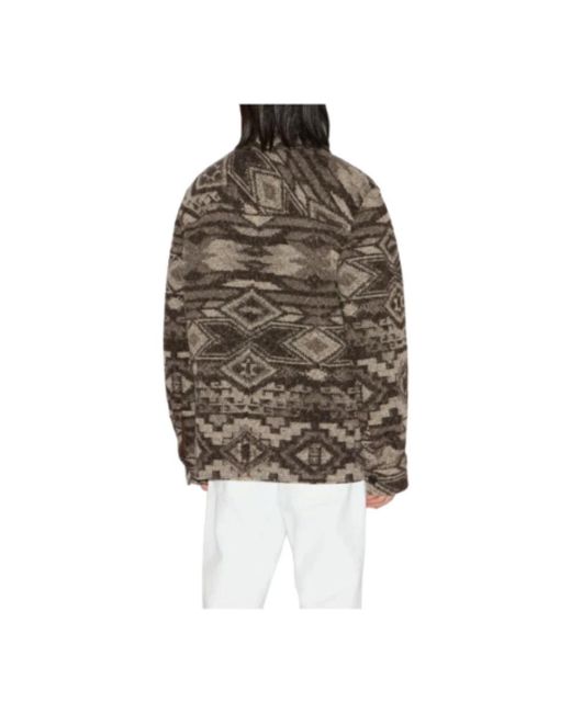 Isabel Marant Jassen ,Bruin ,Wol Grafische Wollen Blend Jas in het Gray
