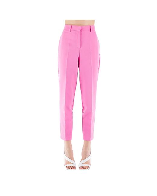SOLOTRE Pink Cropped Trousers