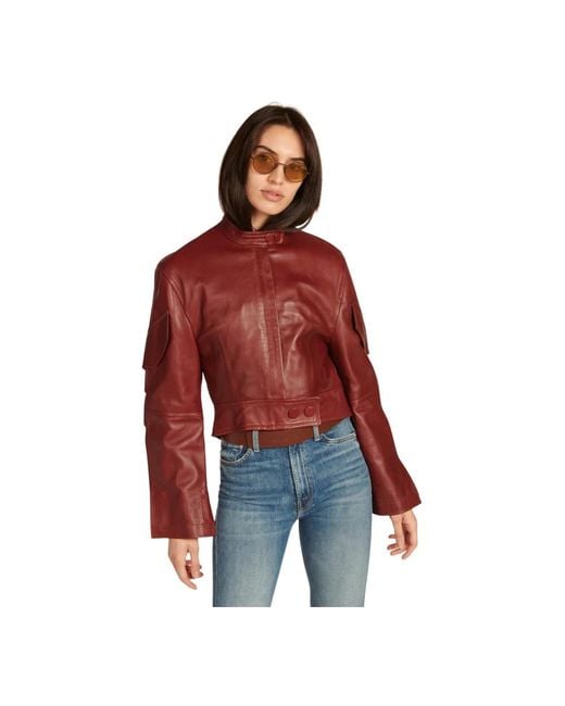 Petar Petrov Red Leather Jackets