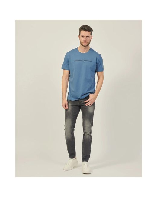 Harmont & Blaine 100% baumwoll-t-shirt mit 3d-logo in Blue für Herren