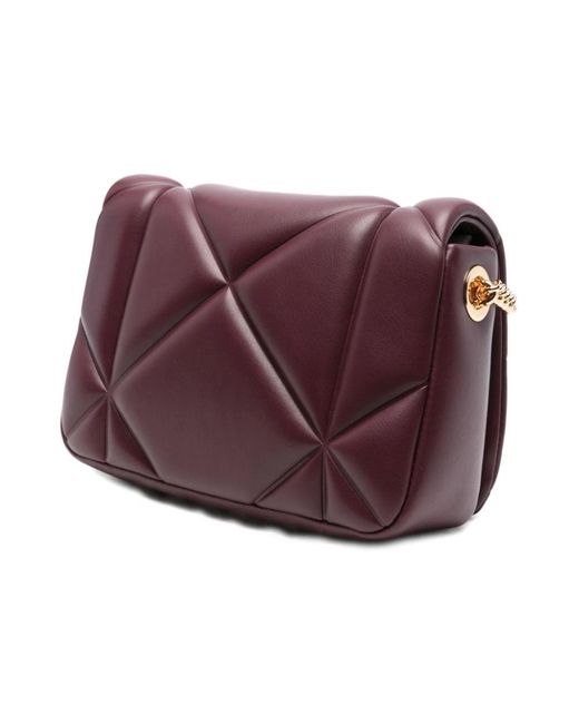 Love Moschino Purple Bordeaux Quilted Kettentasche