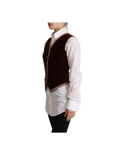 Dolce & Gabbana Brown Suit Vests