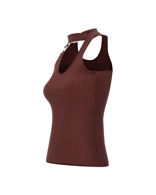 Coperni C-Logo Knit Top in het Red