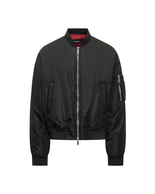 DSquared² Black Bomber Jackets for men