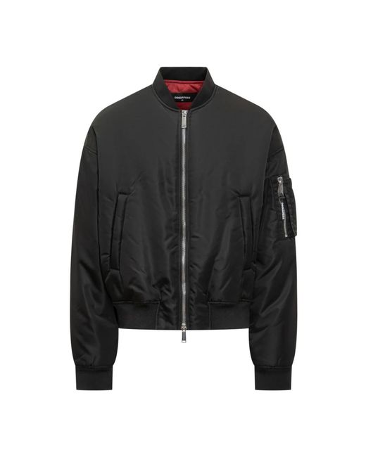 DSquared² Nylon Bomber Jacket in het Black voor heren
