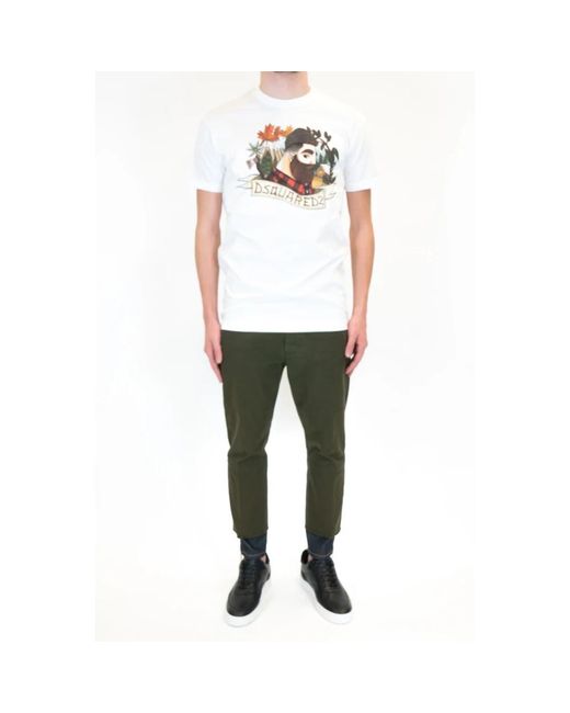 DSquared² Green Cropped Trousers for men