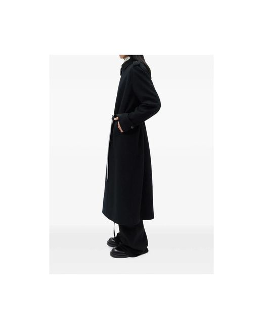 Ann Demeulemeester Black Belted Coats for men