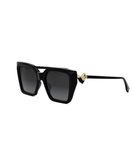Fendi Accessoires ,Zwart ,Vierkante Acetaat Zonnebril in het Black