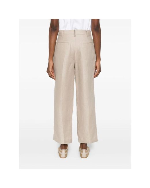 Brunello Cucinelli Natural Cropped Trousers