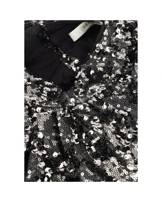 Gestuz Overhemden ,Zwart ,Pailletten Zwarte Pailletten Blouse Voor Vrouwen in het Black