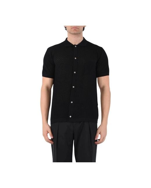 Tagliatore Black Short Sleeve Shirts for men