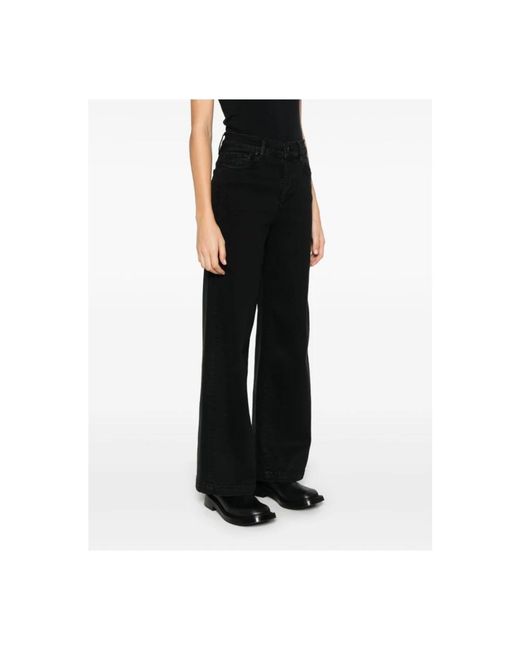 FRAME Black Wide Jeans