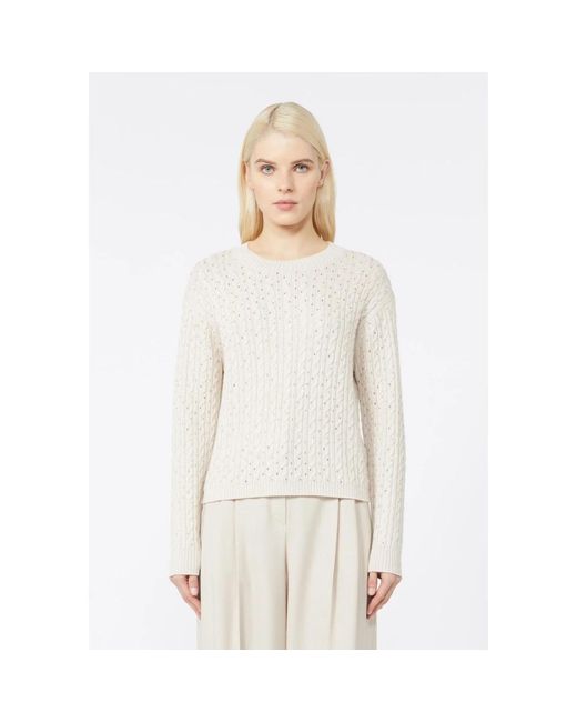 Max Mara Natural Round-Neck Knitwear