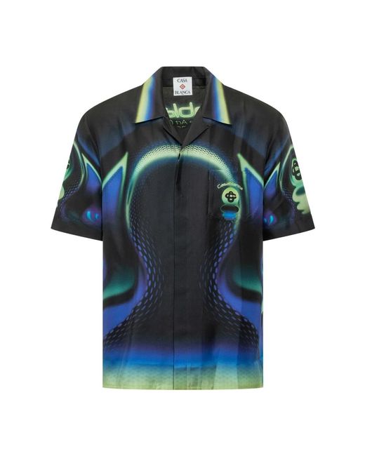 Casablanca Blue Short Sleeve Shirts for men