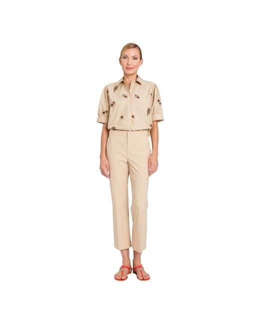 Twin Set Natural Cropped Trousers