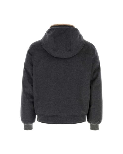 Brunello Cucinelli Black Winter Jackets for men