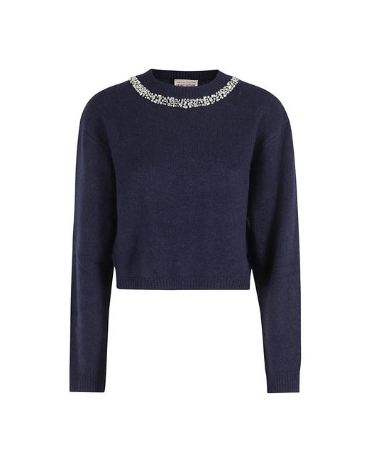 Semicouture Blue Round-Neck Knitwear