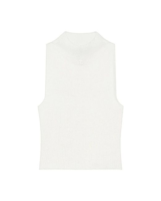Courreges Sleeveless Tops in het White