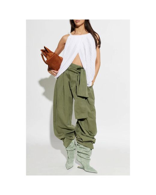 Balmain Green Wide Trousers