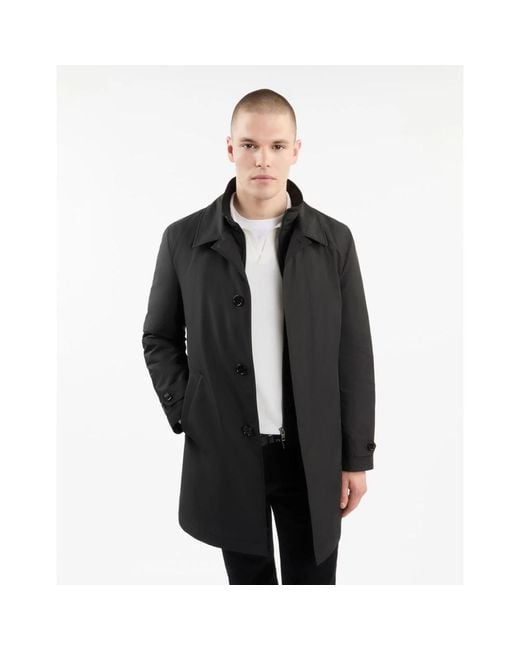 Fay Black Single-Breasted Coats for men