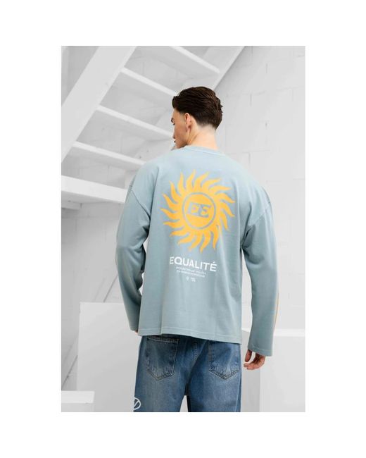 Equalite Sunny Oversized Longsleeve in het Blue voor heren