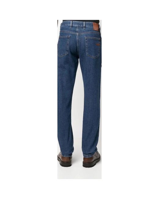 Zegna Blue Straight Jeans for men