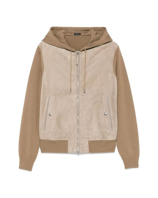 Giacca in camoscio e lana con zip di Tom Ford in Natural da Uomo