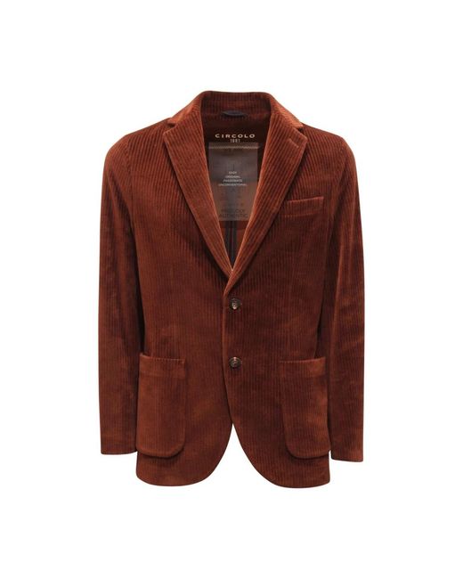 Circolo 1901 Jassen ,Bruin ,Ribfluwelen Velvet Jacket Pecan Kleur in het Brown voor heren