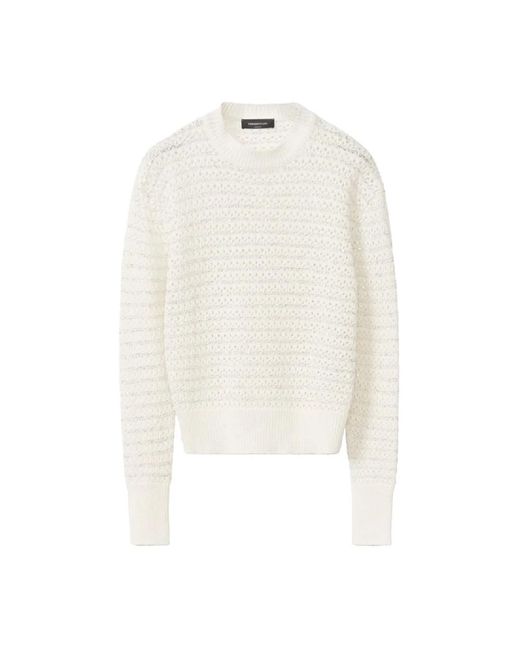 Round-Neck Knitwear Fabiana Filippi de color White