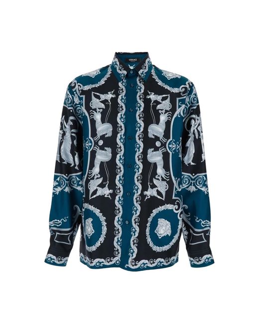 Versace Blue Casual Shirts for men